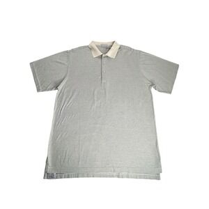 Peter Millar Men's Tan Polo Shirt Size Large Cotton Stripe